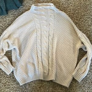 Cozy Cable Knit Sweater - Cream